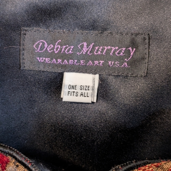 Debra Murray Wearable Art Wool Cape |  Tapestry Collar | One Size - Picture 5 of 7